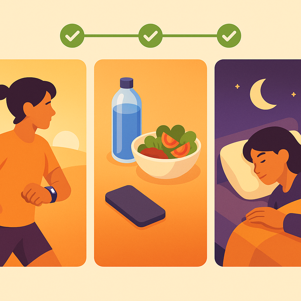 Illustration of healthy lifestyle improvement